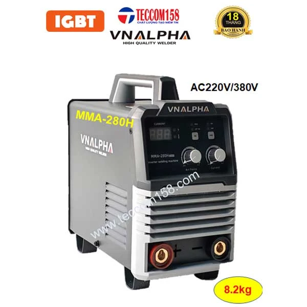 VNALPHA MMA-280H cấu hình 6 Bo 4IGBT đầu tiên tại VN, dải điện rộng, hàn que 2.5-5.0 ly, chế độ MMA + TIG LIFT