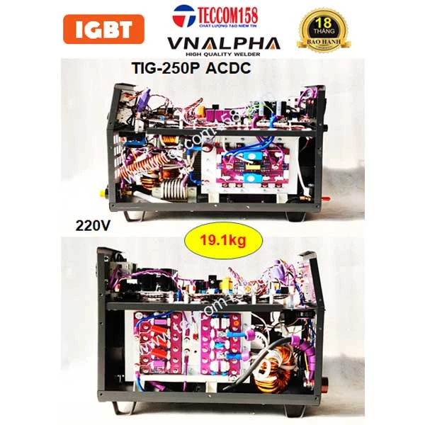 VNALPHA TIG-250P ACDC input 220V CẤU HÌNH 6 BO IGBT ĐẦU TIÊN TẠI VIỆT NAM